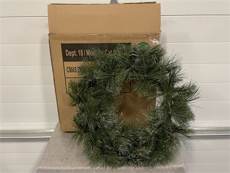 Holiday Time 24" Prelit Bristle Wreath
