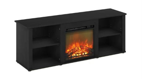 Furinno TV Stand w/ Fireplace, Brown