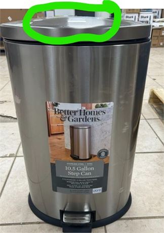 BHG 10.5 Gallon Trash Can, Oval Kitchen Step Trash Can, Stainless Steel HAS DENT