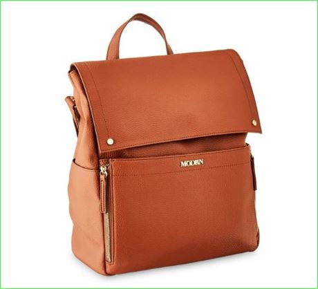 MoDRN Charli Diaper Bag in Cognac, Convertible Backpack