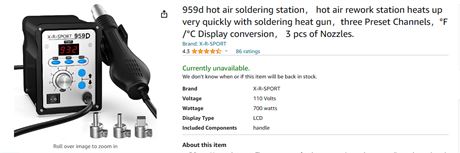 Vivor Home Hot Air Heat Gun Rework Station, 959D