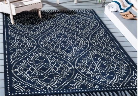 Better Homes and Gardens 7' x 10' Navy Medallion Outdoor Area Rug