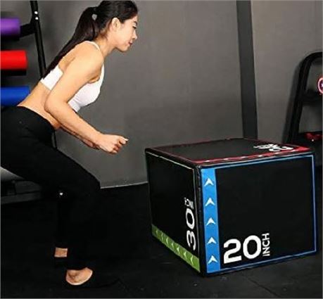 BalanceFrom 3 in 1 - 20"x24"x30" Foam Plyometric Box Jumping Exercise