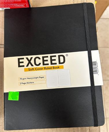 Exceed   Large Journal, Narrow Ruled, 96 Pages, 7.5 x 9.75, Black, 86400