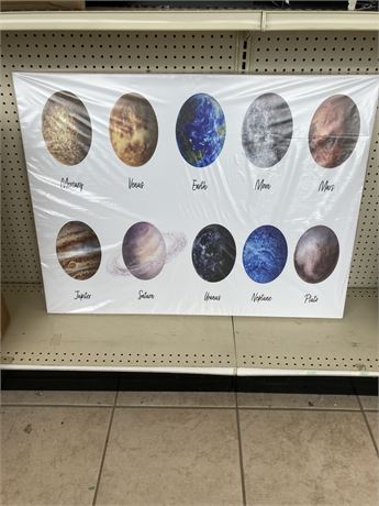 40"x33" Planets Canvas Print