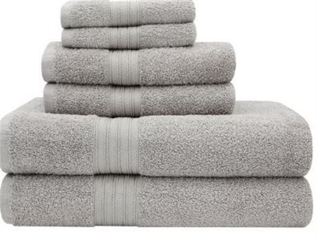 Majestic 6 piece towel set, Ice Gray