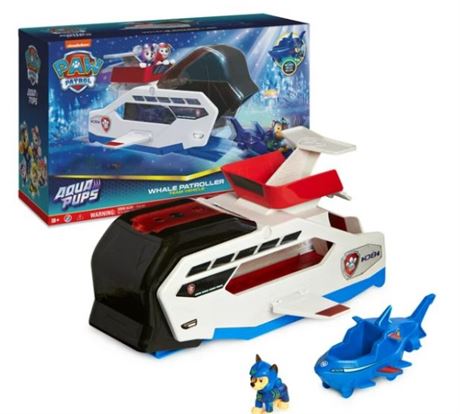 PAW PATROL AQUA PUPS WHALE PATROLLER TEAM VEHICLE WITH CHASE FIGURE AND VEHICLE