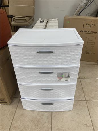 Sterilite 4 drawer Weave Storage Tower, white