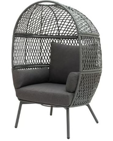 Better Homes and Gardens Ventura Stationary Egg Chair, Mono Gray