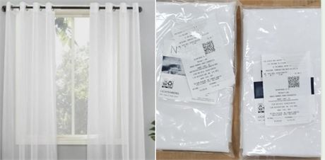 Set of (2) No. 918 Emily voice sheer curtain panels 28x72