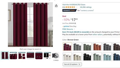 Lot of (3) Eclipse 54"x84" Curtain Panels, Cranberry