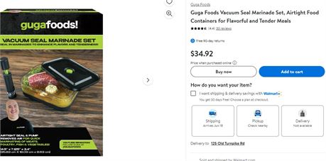 Giga foods vacuum seal marinade set