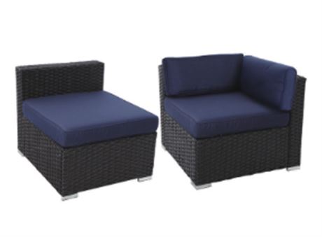 Phi Villa E02GF-041-Bu Corner sofa w/o Armrest, blue cushion