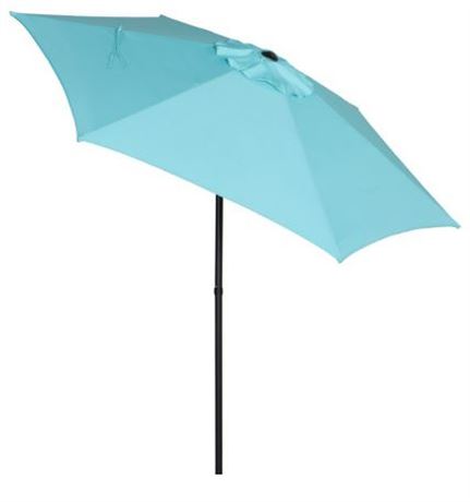 Mainstays 7.5 foot pushup Round Market Umbrella, aqua