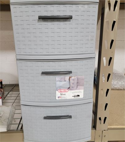 Sterlite 3 drawer Weave storage. Gray 15"x12.75"x24"