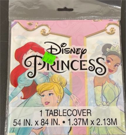 Lot of (FIVE) Disney Princess Plastic Party Tablecloth, 84 x 54in