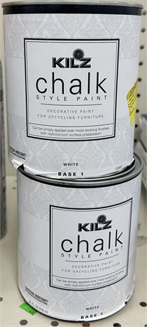 (2)Kilz Chalk Style Paint, White, quart
