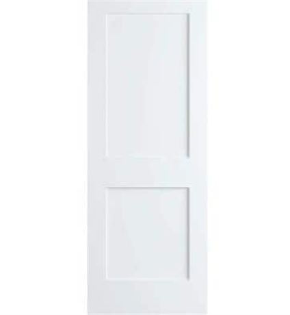 Lot of (TWO) EightDoors 36 in. x 80 in. x 1-3/4 in. Shaker 2-Panel Solid Core Wh