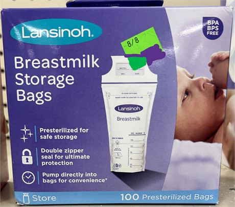Lansinoh Breastmilk Stroage Bags, 100ct