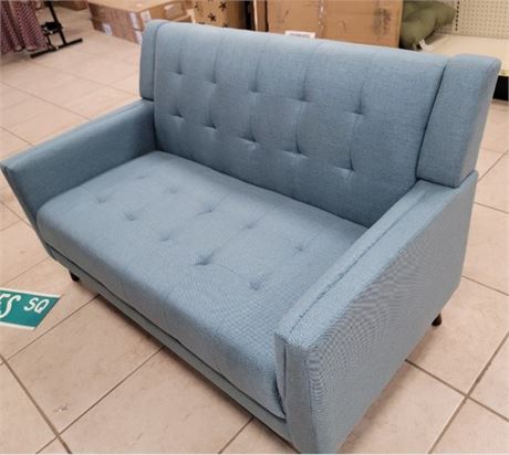 Two Person Loveseat, Assembled, Light Blue
