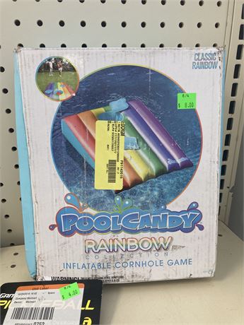 Pool Candy Rainbow Inflatable Pool Cornhole Game