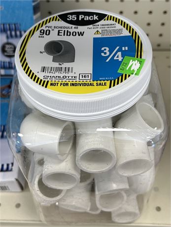 35 pack of 90 degree elbows, 3/4"