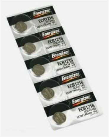 Energizer CR1216 Micro Lithium 3v Cell Battery, 5 pack