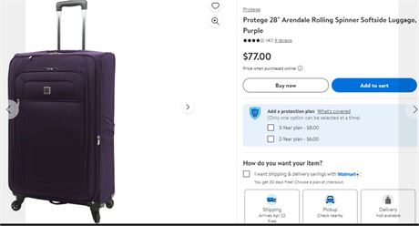 PROTEGE 28 ARENDALE   ROLLING SPINNER UPRIGHT, PURPLE