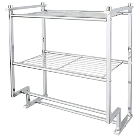 Organize it all 2 tier mounted shelf with towel bar