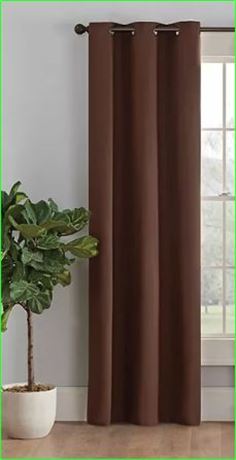 Eclipse Blackout Grommet Top Single Curtain Panel, Chocolate, One Panel