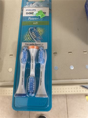 Phillips Sonicare PowerUp Replacement Brush Heads, Soft, 3 pack