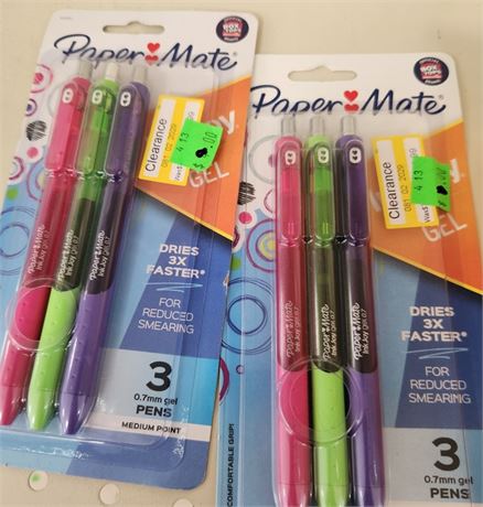 Lot of (2) Papermate Medium Point pens, 3 pack