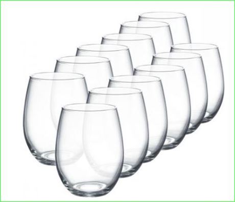 Luminarc 15 oz. Cachet Clear Stemless Wine Glass 12 Piece Set
