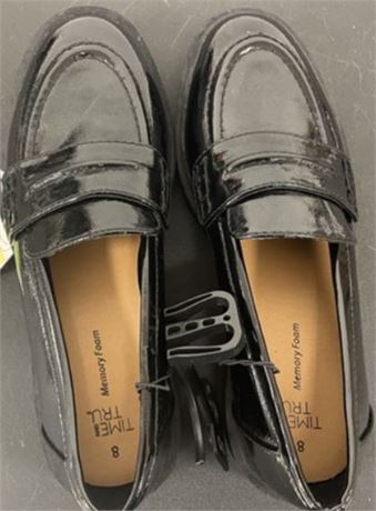 TIME AND TRU WOMEN'S PENNY LOAFERS, SIZE 5, BLACK