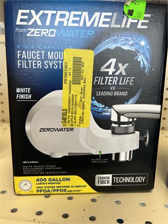 Zero Water Extreme Life Faucet Mount Filtration System, white