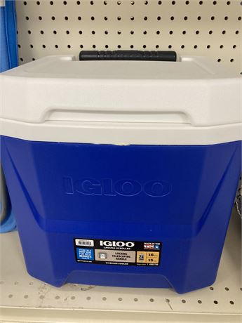 Igloo 24 Can Cooler with Locking Telescopic Handle, Blue