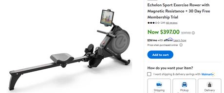 Echelon Sport Exercise Rower with Magnetic Resistance