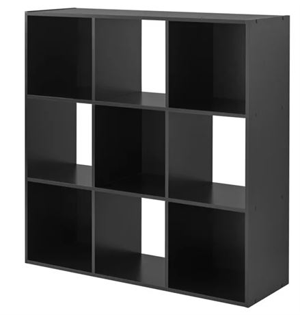 mainstays 9 cube organizer black