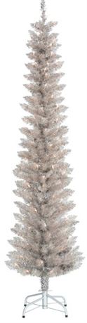 Holiday Time 6 ft pre lit tinsel Rose Gold Tree