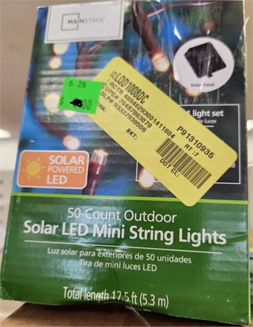 Mainstays 50 ct Outdoor Solar Led Mini String Lights
