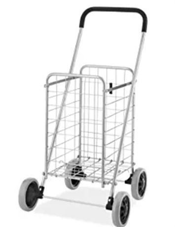 Foldable Rolling Laundry Basket Shopping Cart