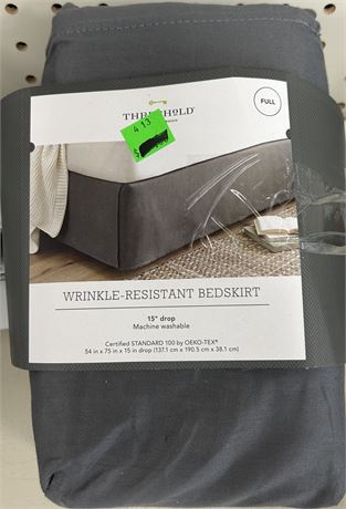 Threshold Wrinkle Resistant bedskirt, Gray, Full