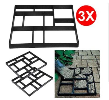 SmileMart 3PCS Stepping Stone Mold Concrete Paving Pathway Moulds for Garden