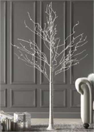4" Pre-Lit Warm White LED Lighted Christmas Twig White Birch Tree