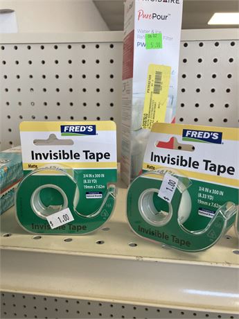 Lot of (SIX) Fred's Invicible Tape, 3/4 in x 300 in