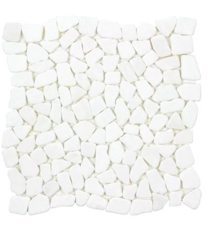 Case of Premium Mosaics White Pebble Tiles, 10mm. Coverage 10 square feet