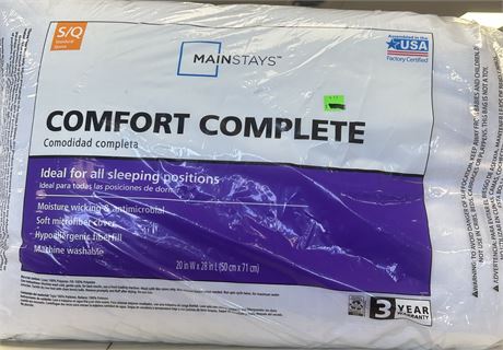 Lot of (3) Mainstays Comfort Complete Pillows