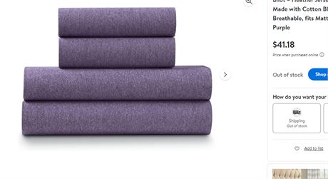 Ella Jayne Soft Heather Jersey Knit Sheet Set, 4pc, Full, Purple