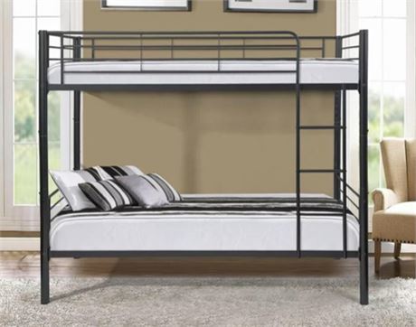 Metal Twin over Twin Bunk Bed, Black