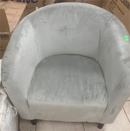 Better Homes and Gardens Gray Club Chair, **Some discoloration in fabric**